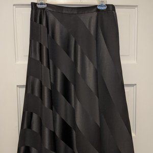 Elegant black striped, mid calf length skirt